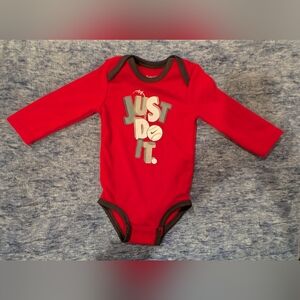 Nike Kids Red and Gray Bodysuit